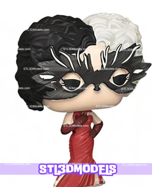 Cruella Funko Red Dress and Mask STL
