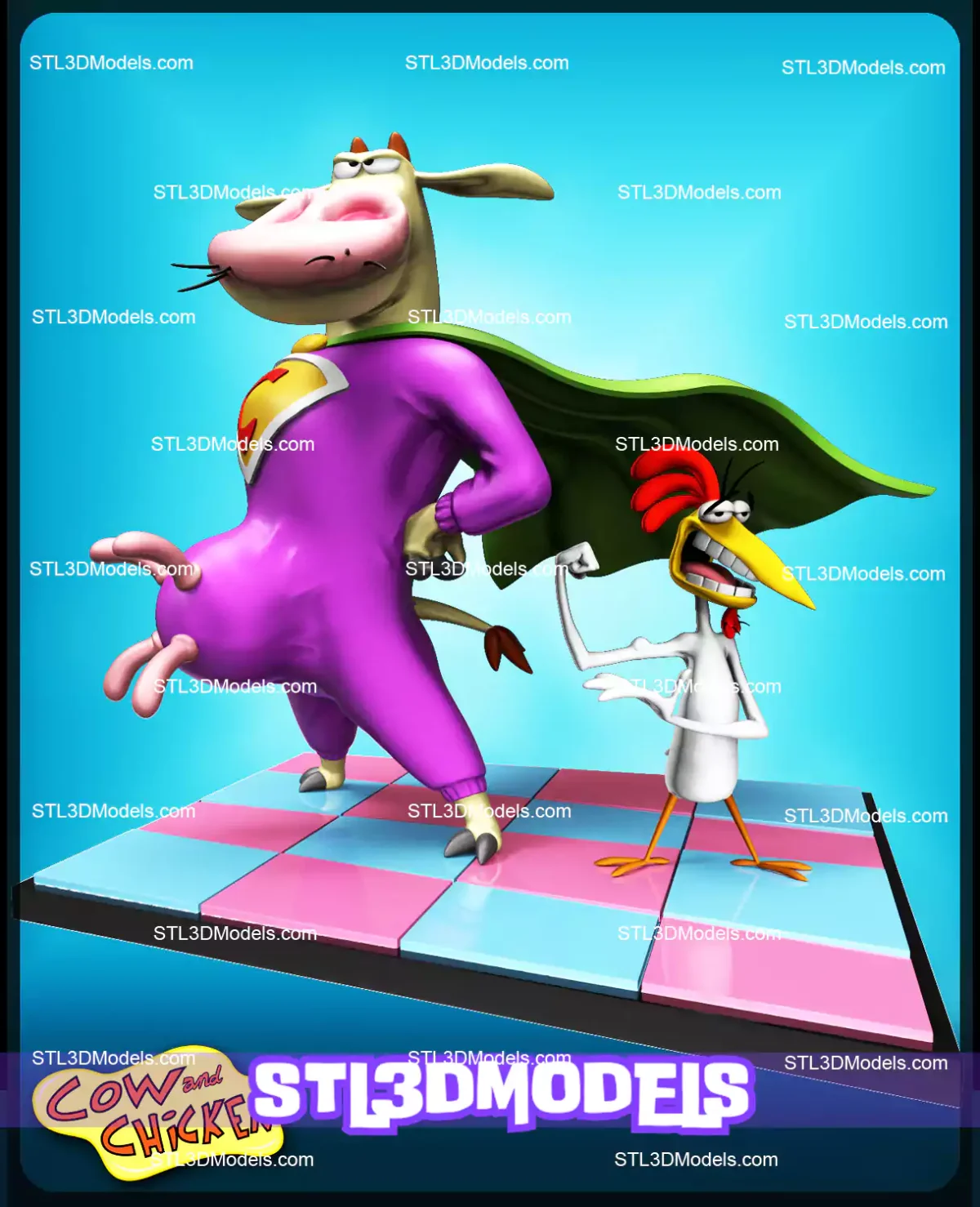 Cow and Chicken STL 3D Models