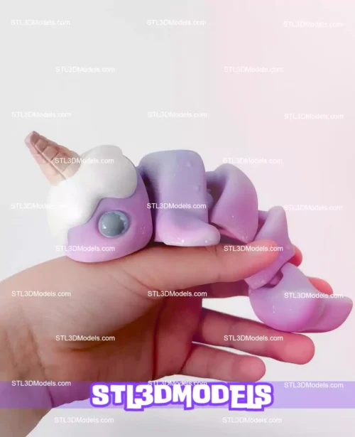 Flexi Ice Cream Narwhal STL Model