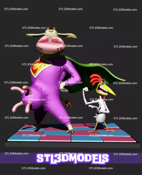 Cow and Chicken STL 3D Models