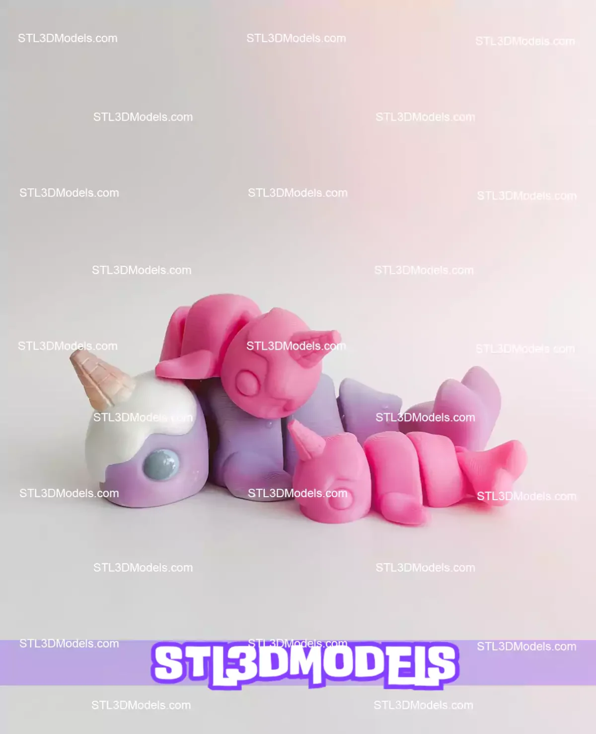 Flexi Ice Cream Narwhal STL Model