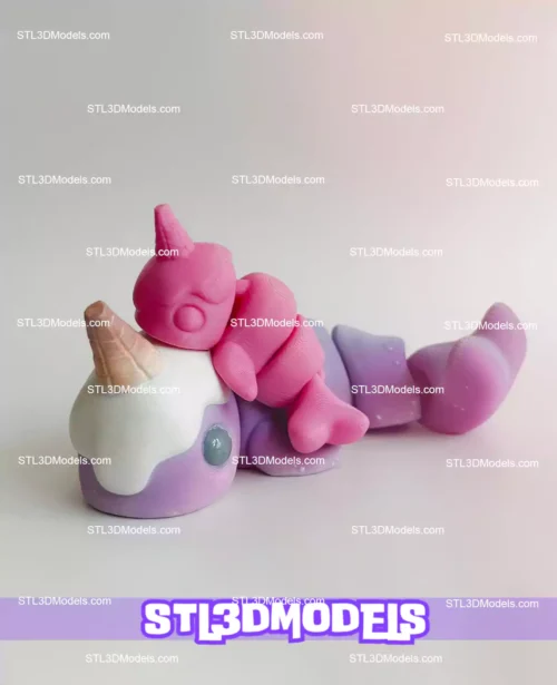 Flexi Ice Cream Narwhal STL Model