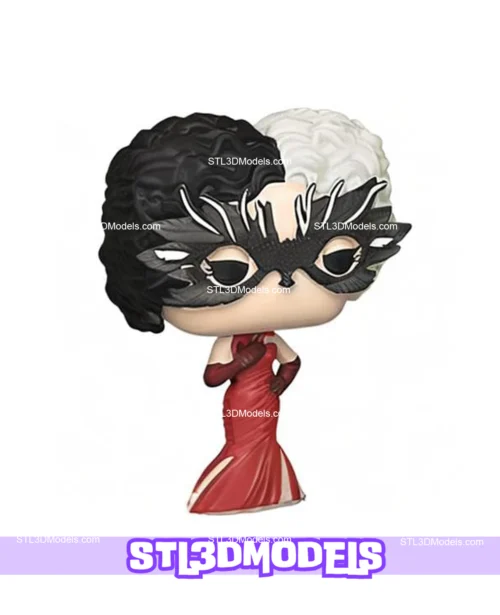 Cruella Funko Red Dress and Mask STL