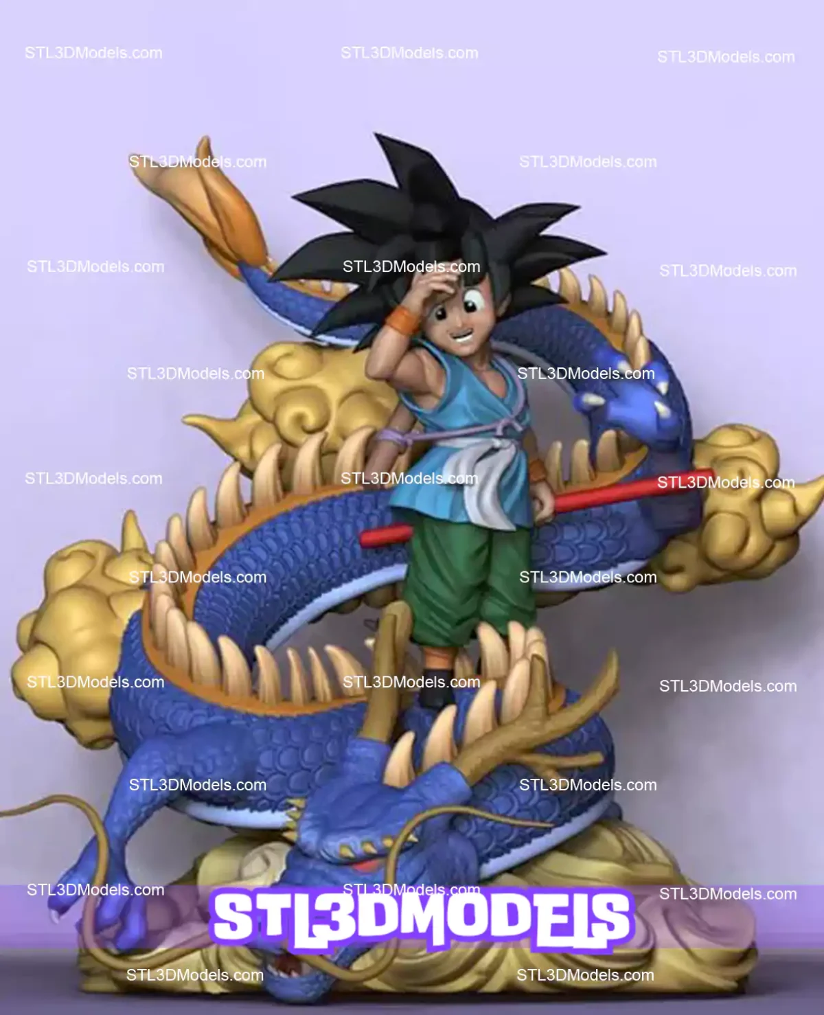 Kid Goku And Shenron STL 3D Model