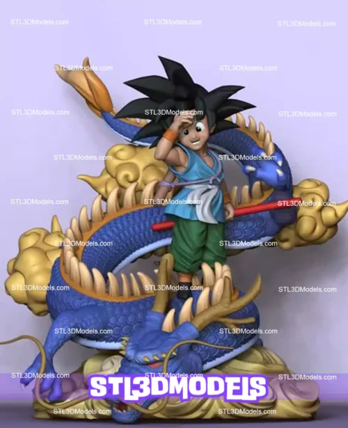 Kid Goku And Shenron STL 3D Model