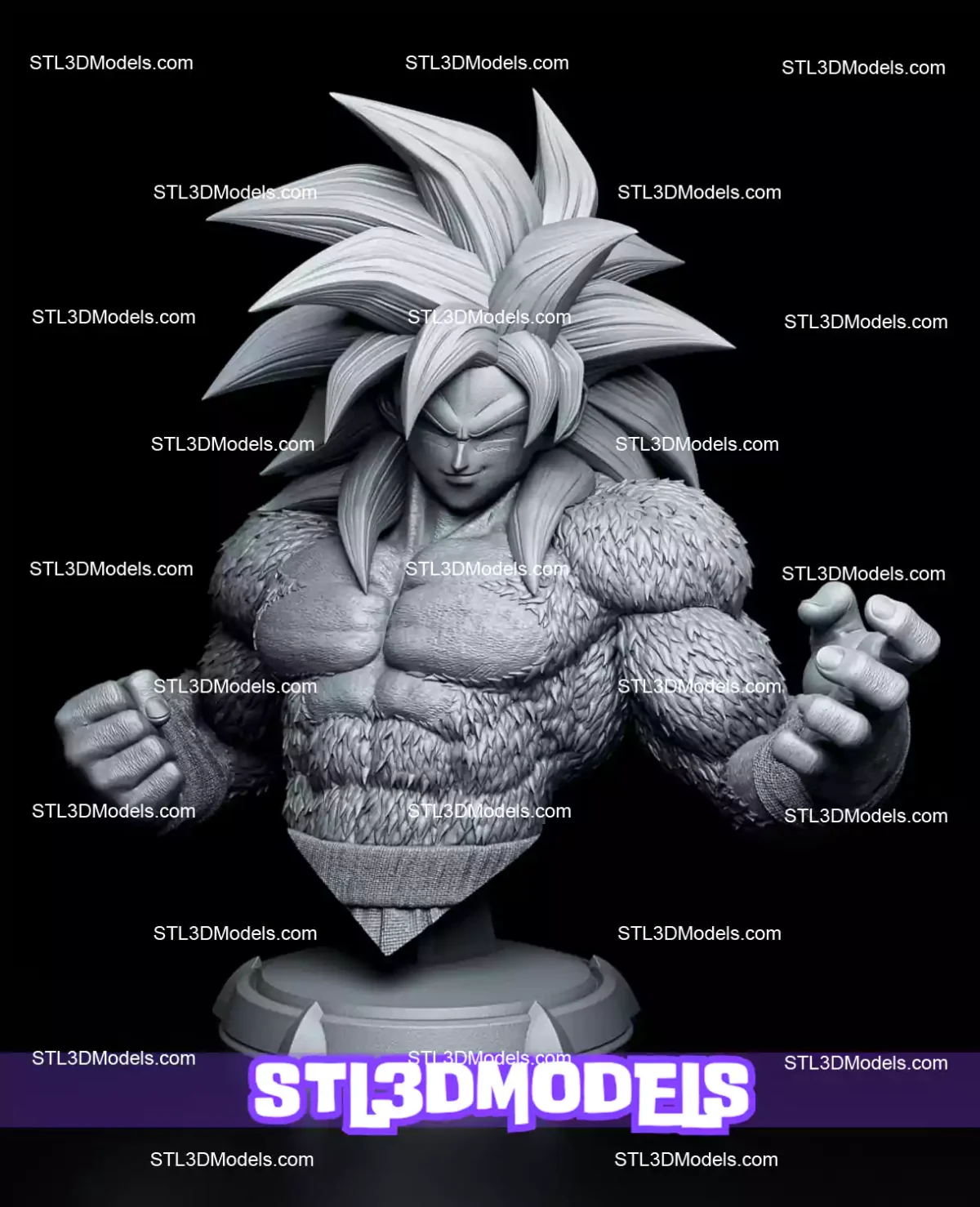 Goku SSJ4 Bust STL 3D Model