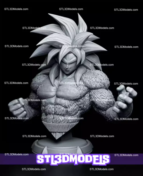 Goku SSJ4 Bust STL 3D Model