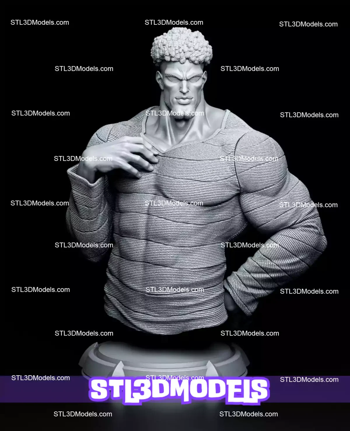 Puri-Puri Prisoner Bust STL 3D Model 