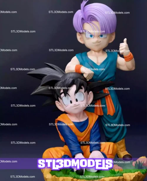 Goten and Trunks Diorama STL 3D Model 