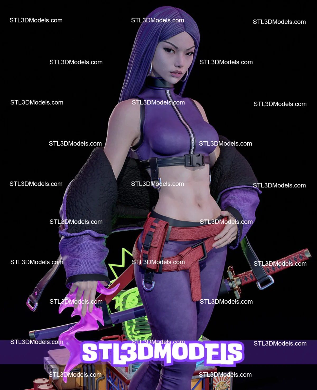 Psylocke STL 3D Model 