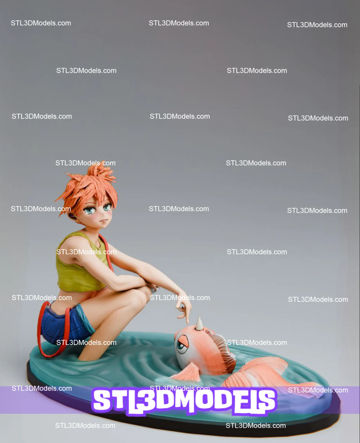 Misty and Goldeen STL 3D Model 