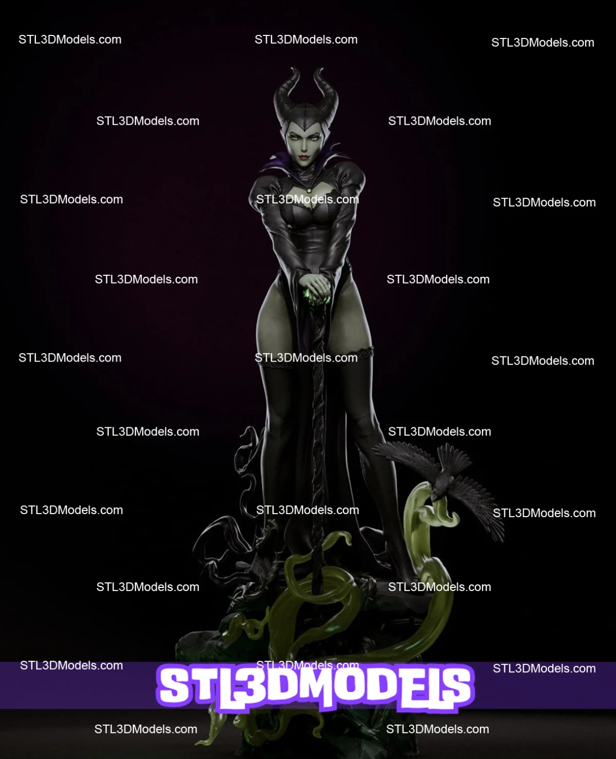 Maleficent Dark Magic STL 3D Model 