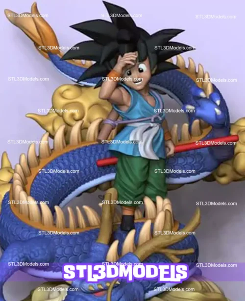 Kid Goku And Shenron STL 3D Model