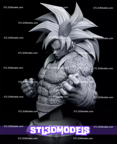Goku SSJ4 Bust STL 3D Model