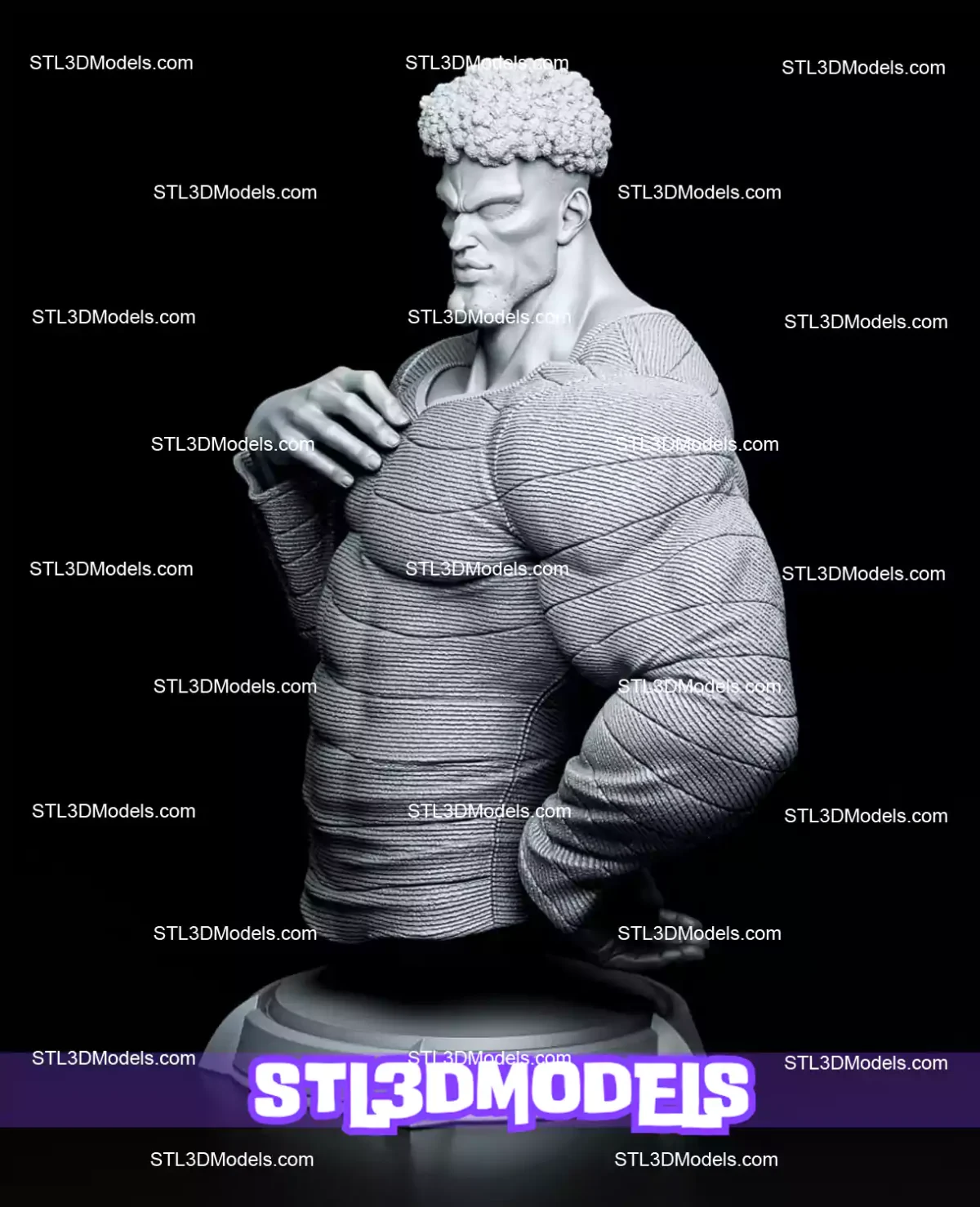Puri-Puri Prisoner Bust STL 3D Model 
