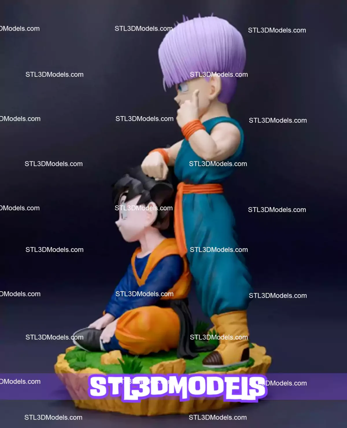 Goten and Trunks Diorama STL 3D Model 