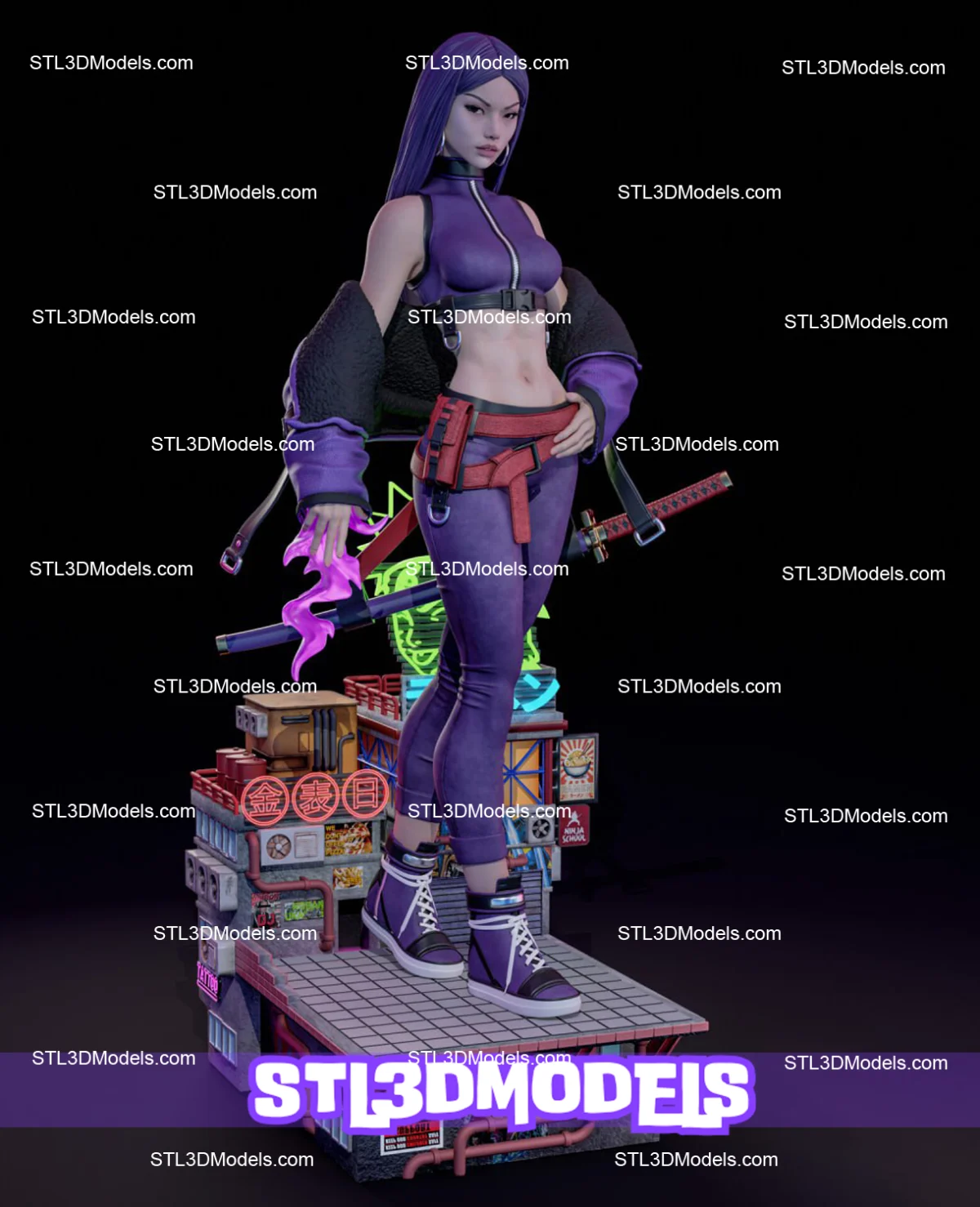 Psylocke STL 3D Model 