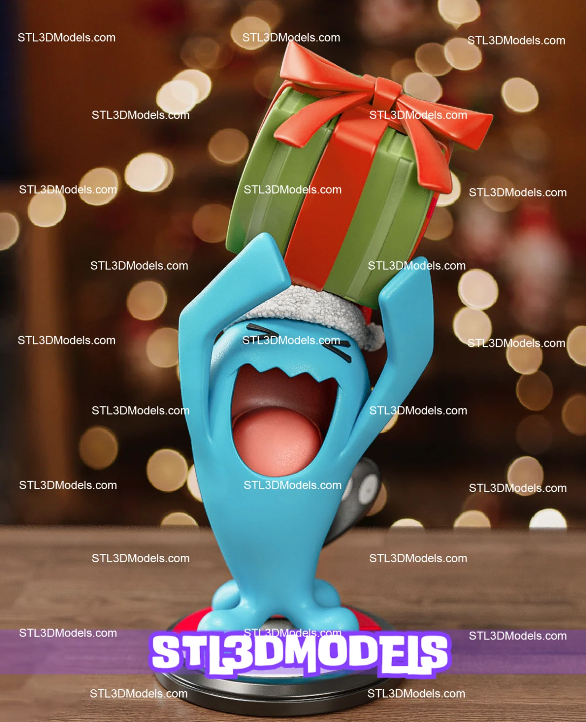 Wobbuffet Christmas STL 3D Model