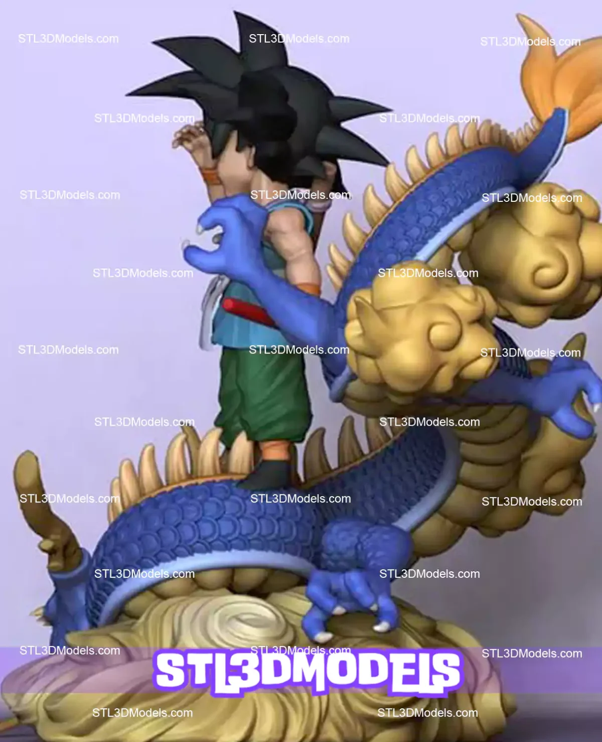 Kid Goku And Shenron STL 3D Model