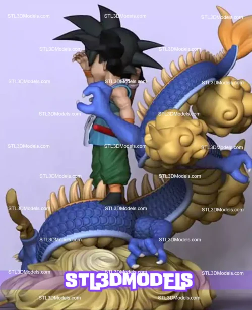 Kid Goku And Shenron STL 3D Model