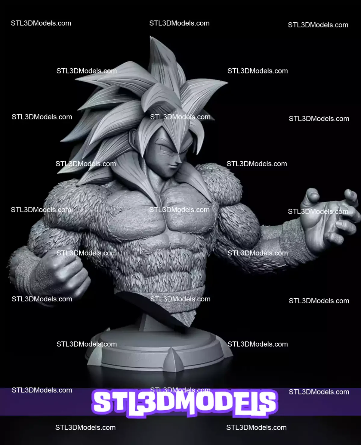 Goku SSJ4 Bust STL 3D Model