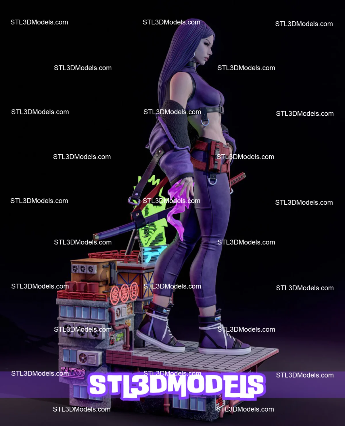 Psylocke STL 3D Model 