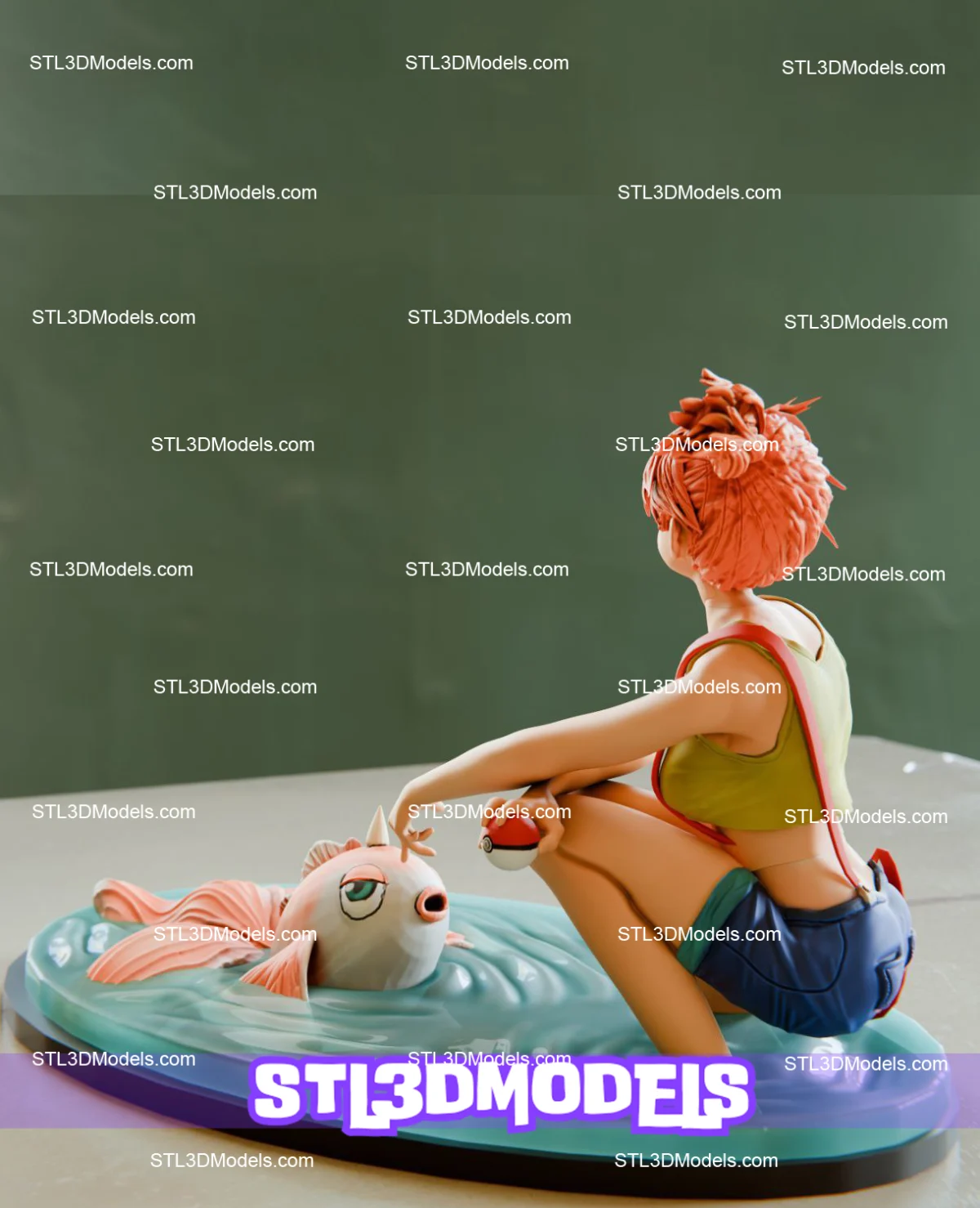 Misty and Goldeen STL 3D Model 