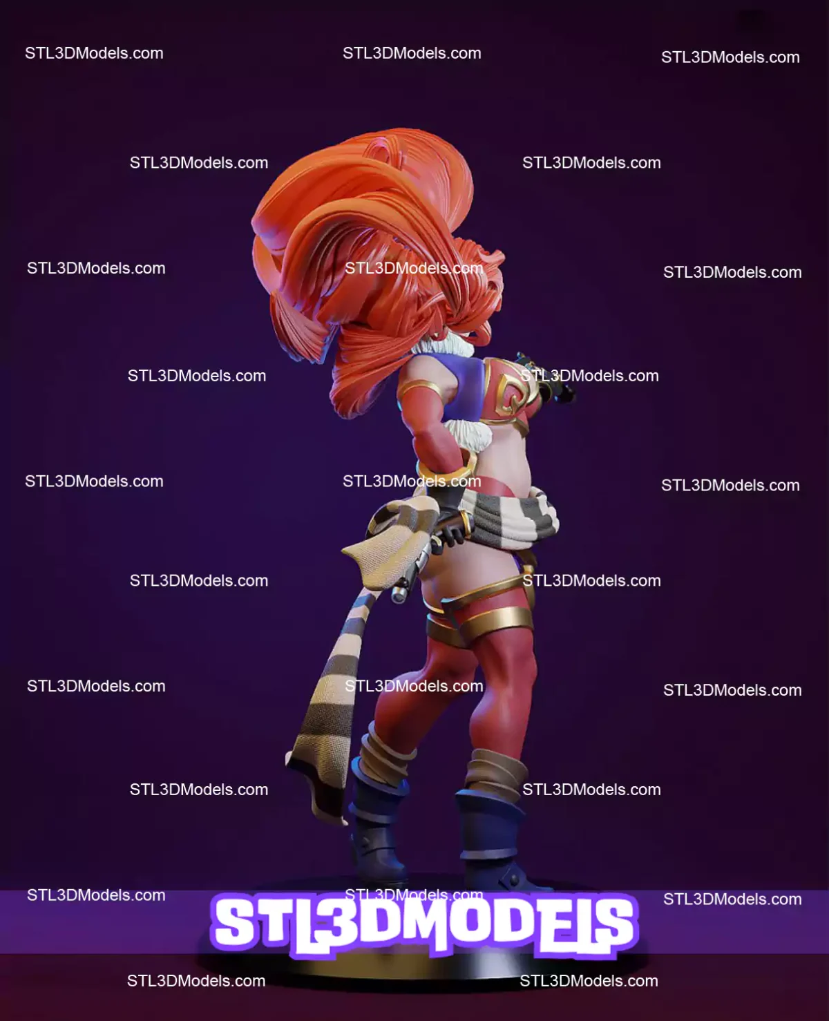 Red Monika STL 3D Model 