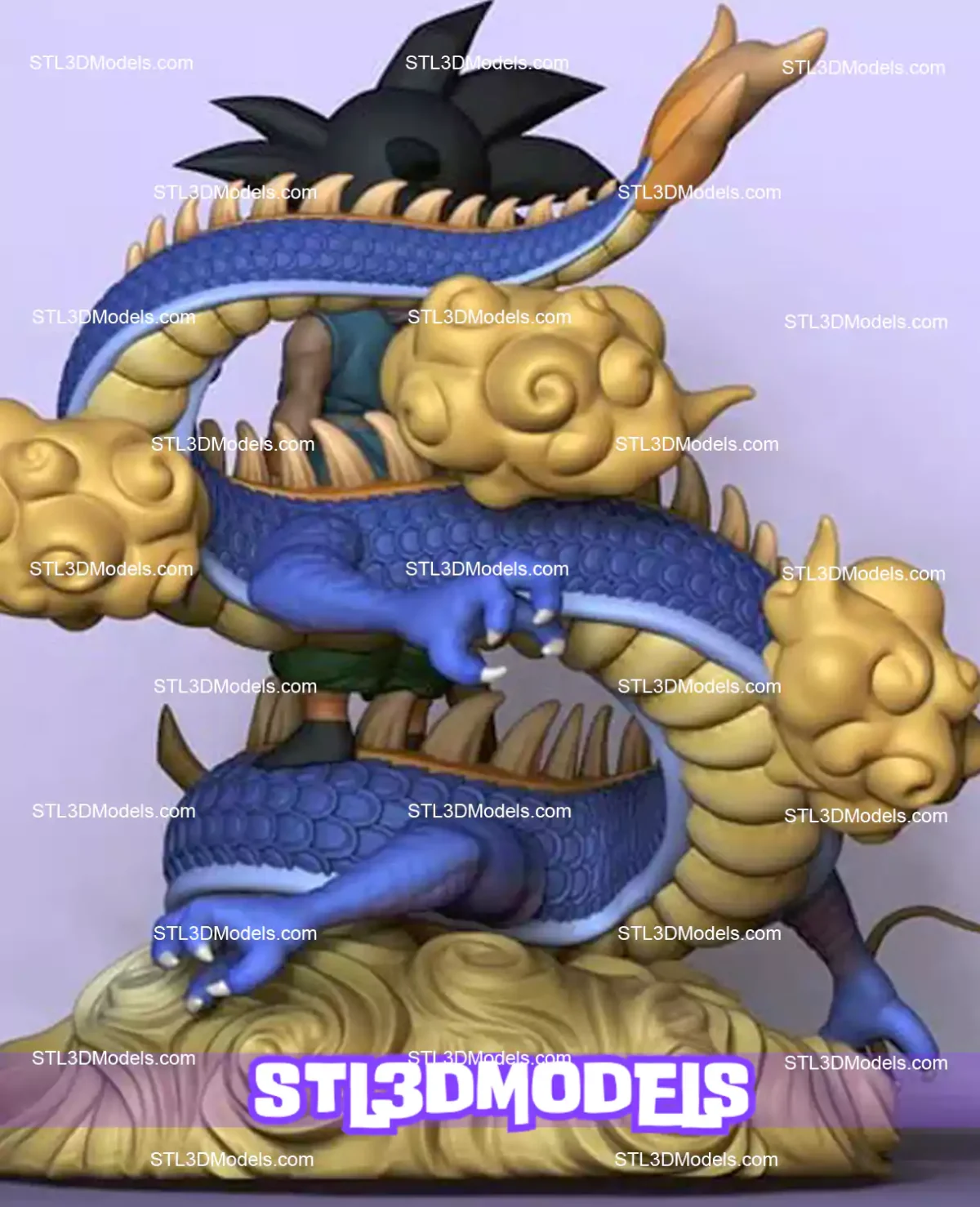 Kid Goku And Shenron STL 3D Model