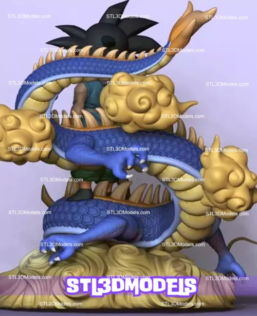 Kid Goku And Shenron STL 3D Model