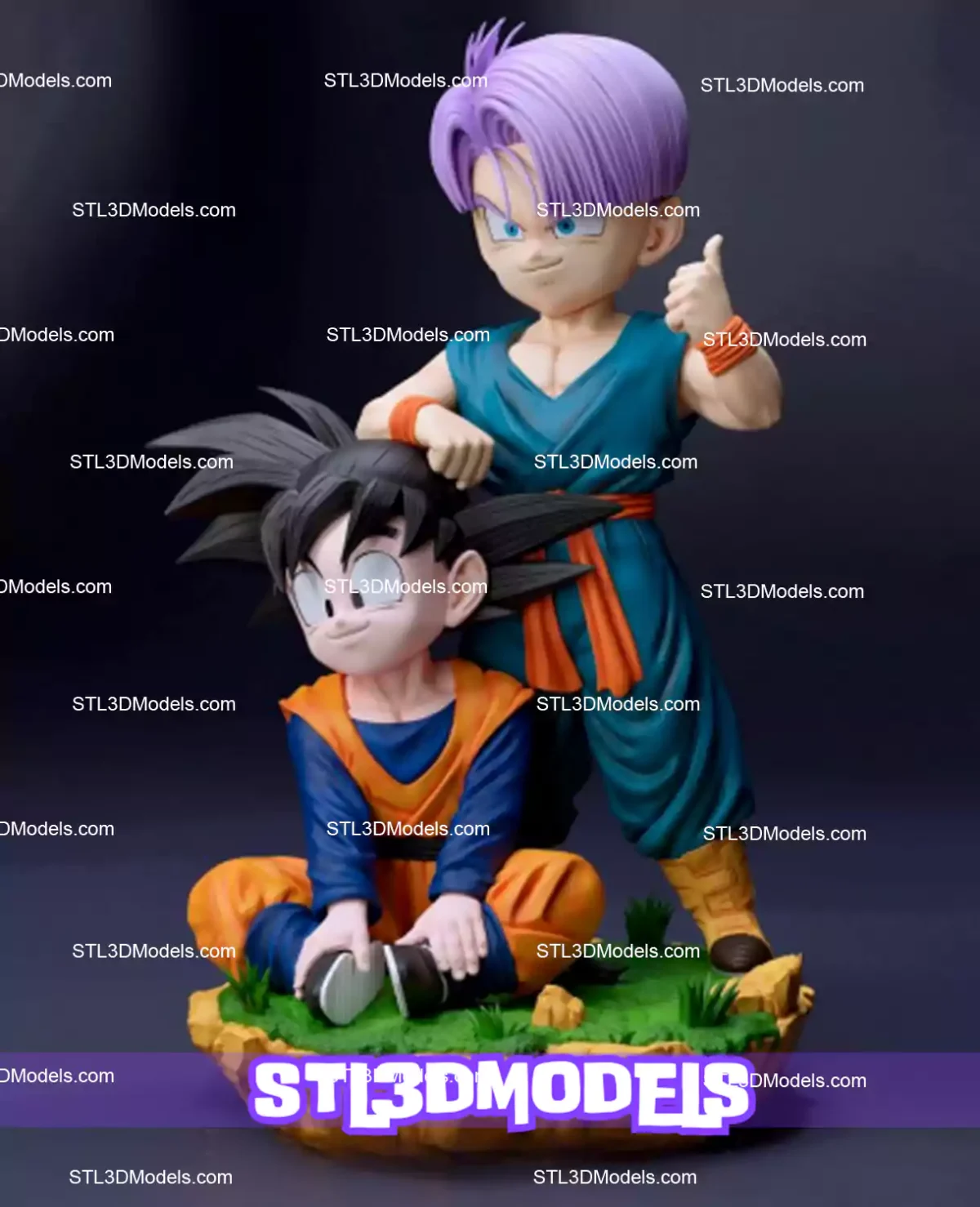 Goten and Trunks Diorama STL 3D Model 