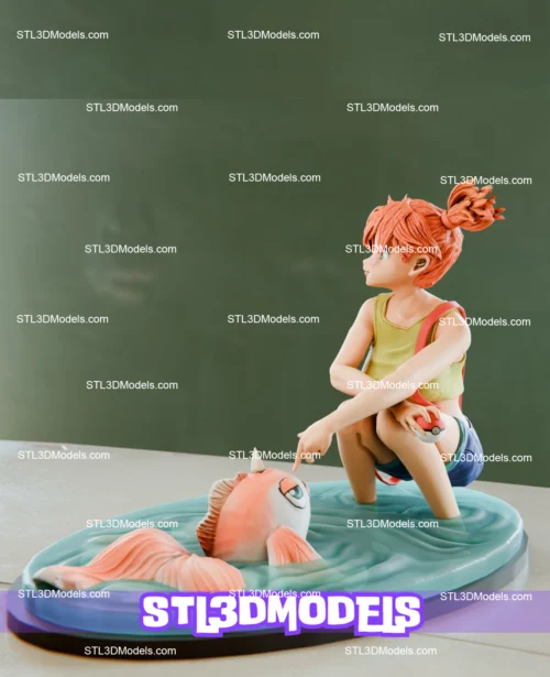 Misty and Goldeen STL 3D Model 
