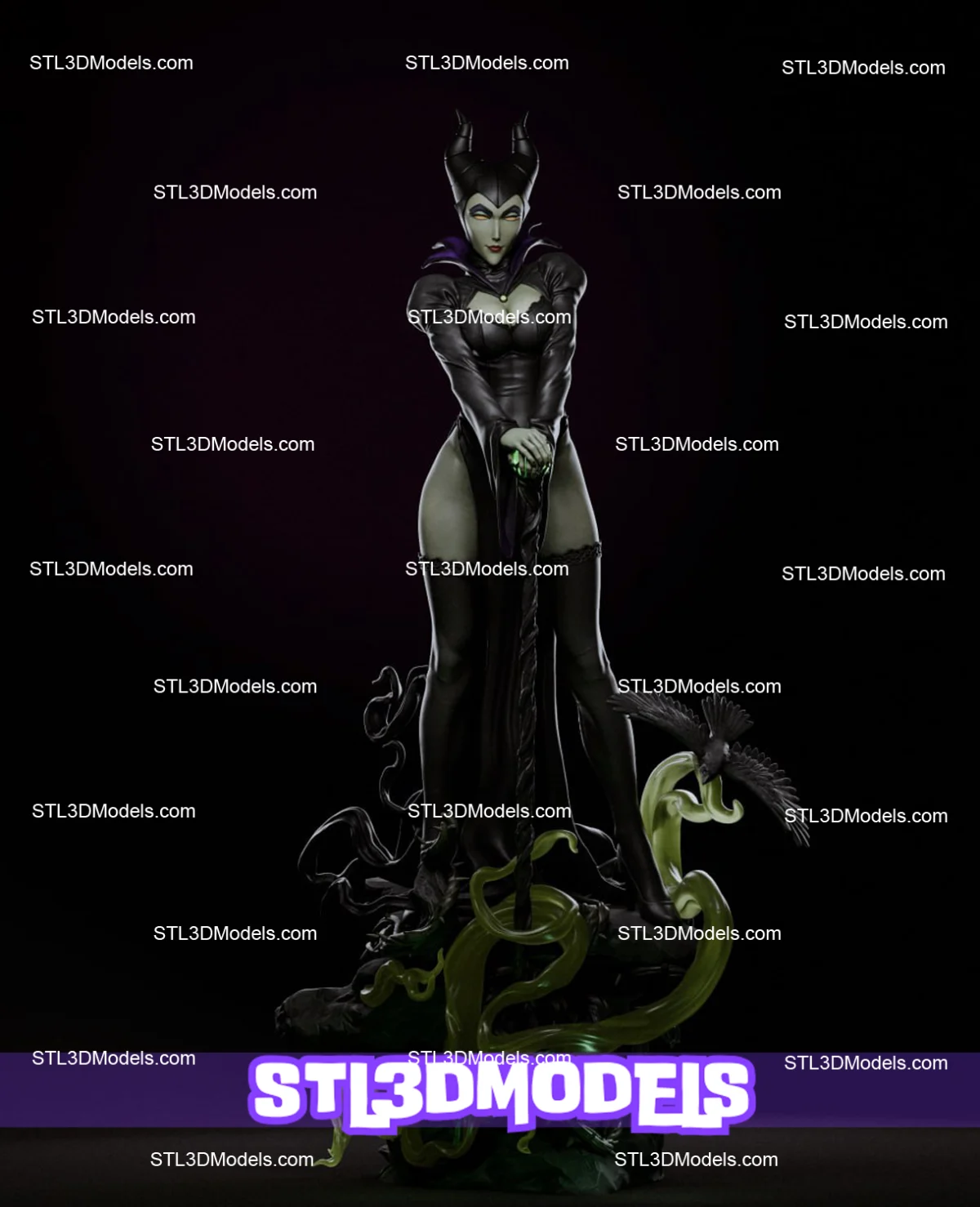 Maleficent Dark Magic STL 3D Model 