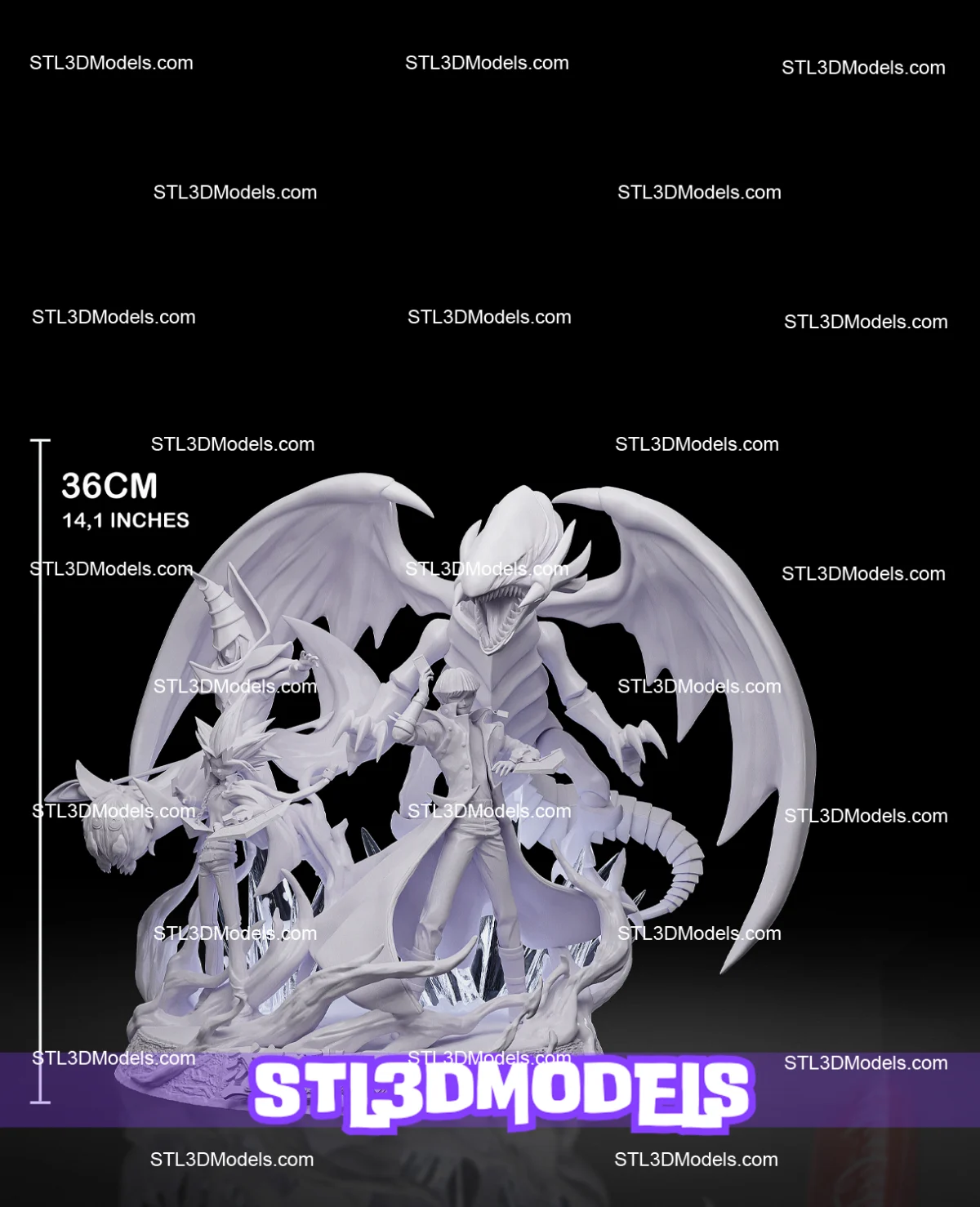 Yugi and Kaiba STL 3D Model 