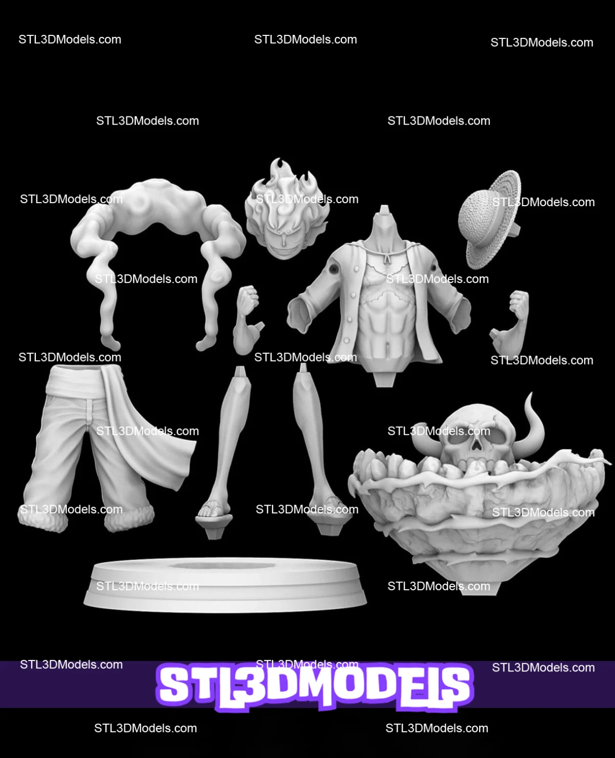 Luffy Gear 5 STL 3D Model 