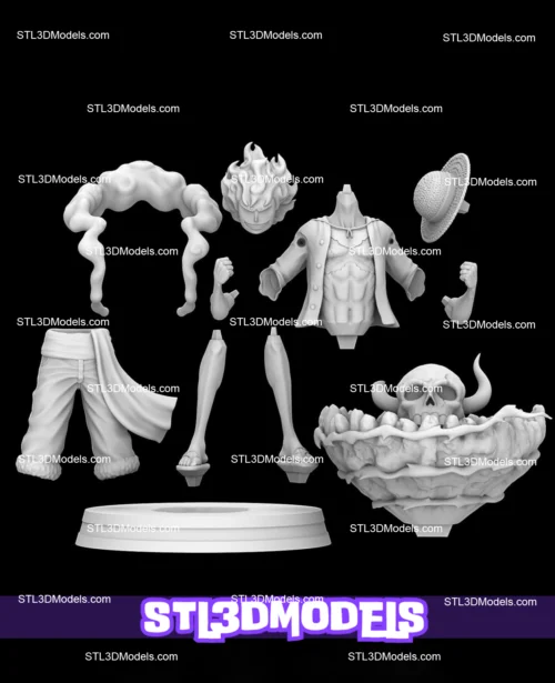 Luffy Gear 5 STL 3D Model 