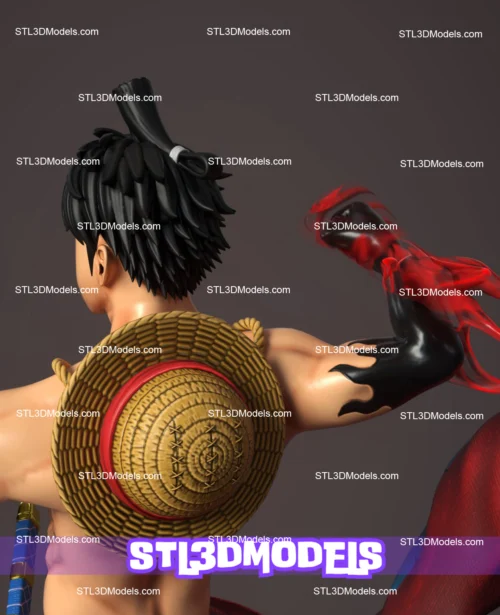 Monkey D. Luffy vs Kaido STL 3D Model 
