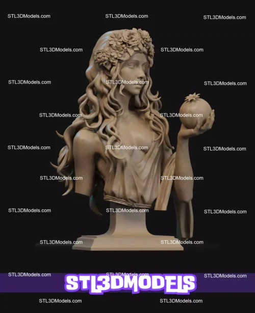 Persephone Bust STL 3D Printable Model