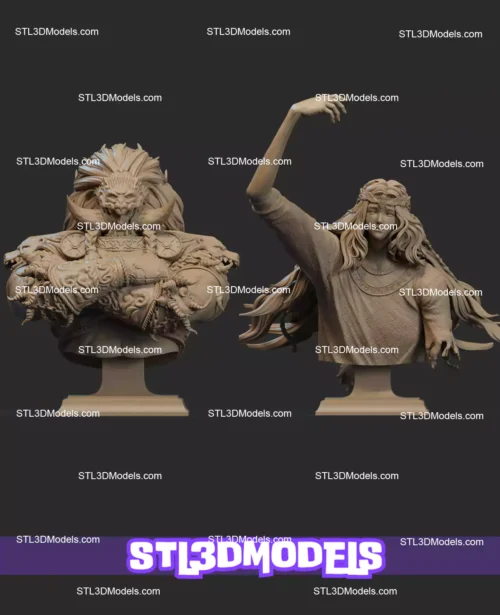 Radahn and Miquella Bust STL 3D Print