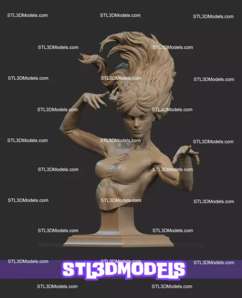 Invisible Woman Bust STL 3D Model
