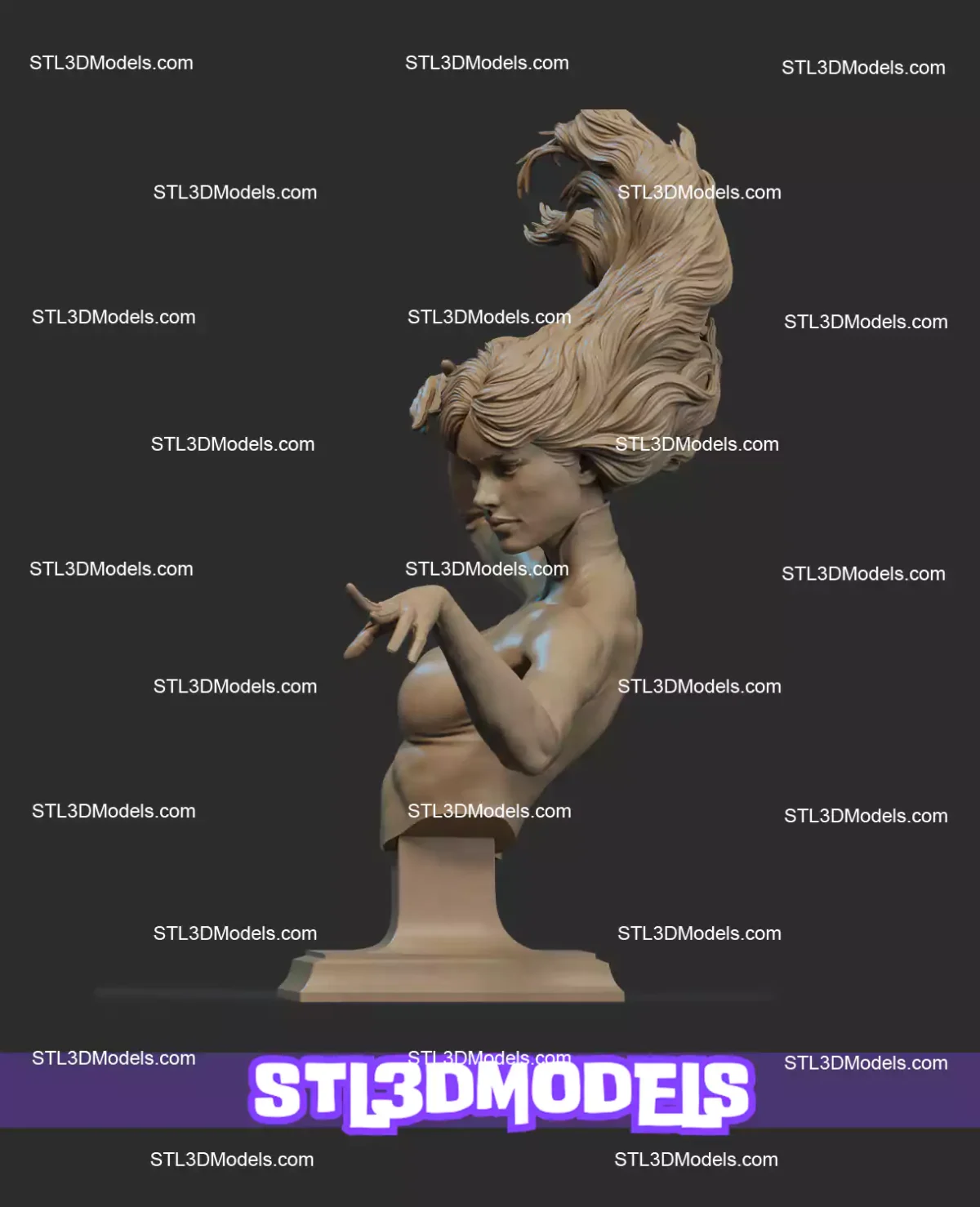 Invisible Woman Bust STL 3D Model