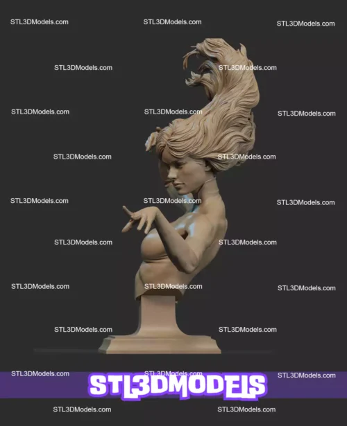 Invisible Woman Bust STL 3D Model