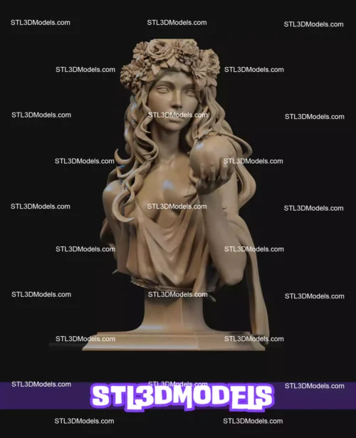 Persephone Bust STL 3D Printable Model