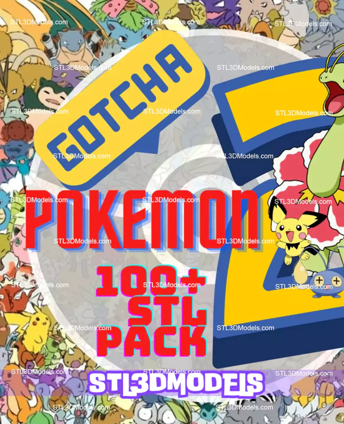 Pokémon Gen 2 100 Pokemon STL 3D Pack