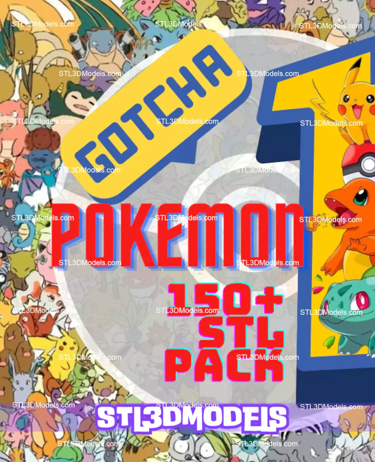 Pokémon Gen 1 150 Pokemon STL Bundle Pack
