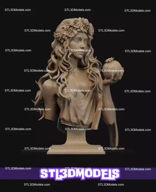 Persephone Bust STL 3D Printable Model