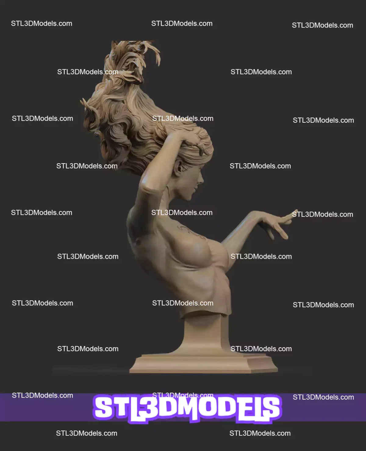 Invisible Woman Bust STL 3D Model