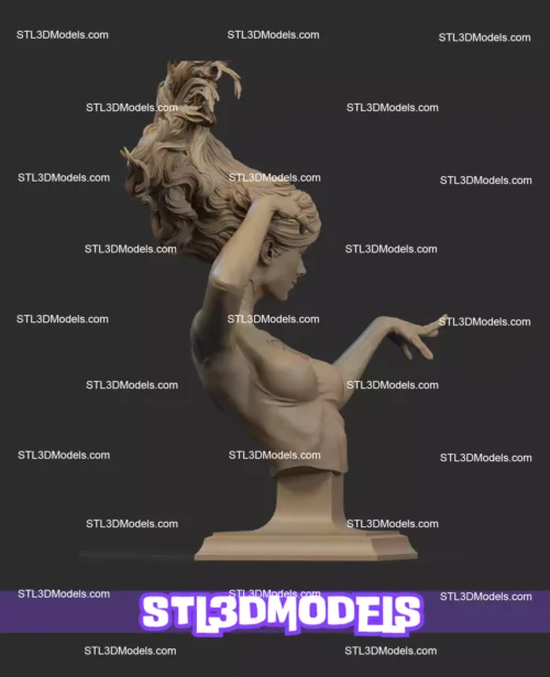 Invisible Woman Bust STL 3D Model