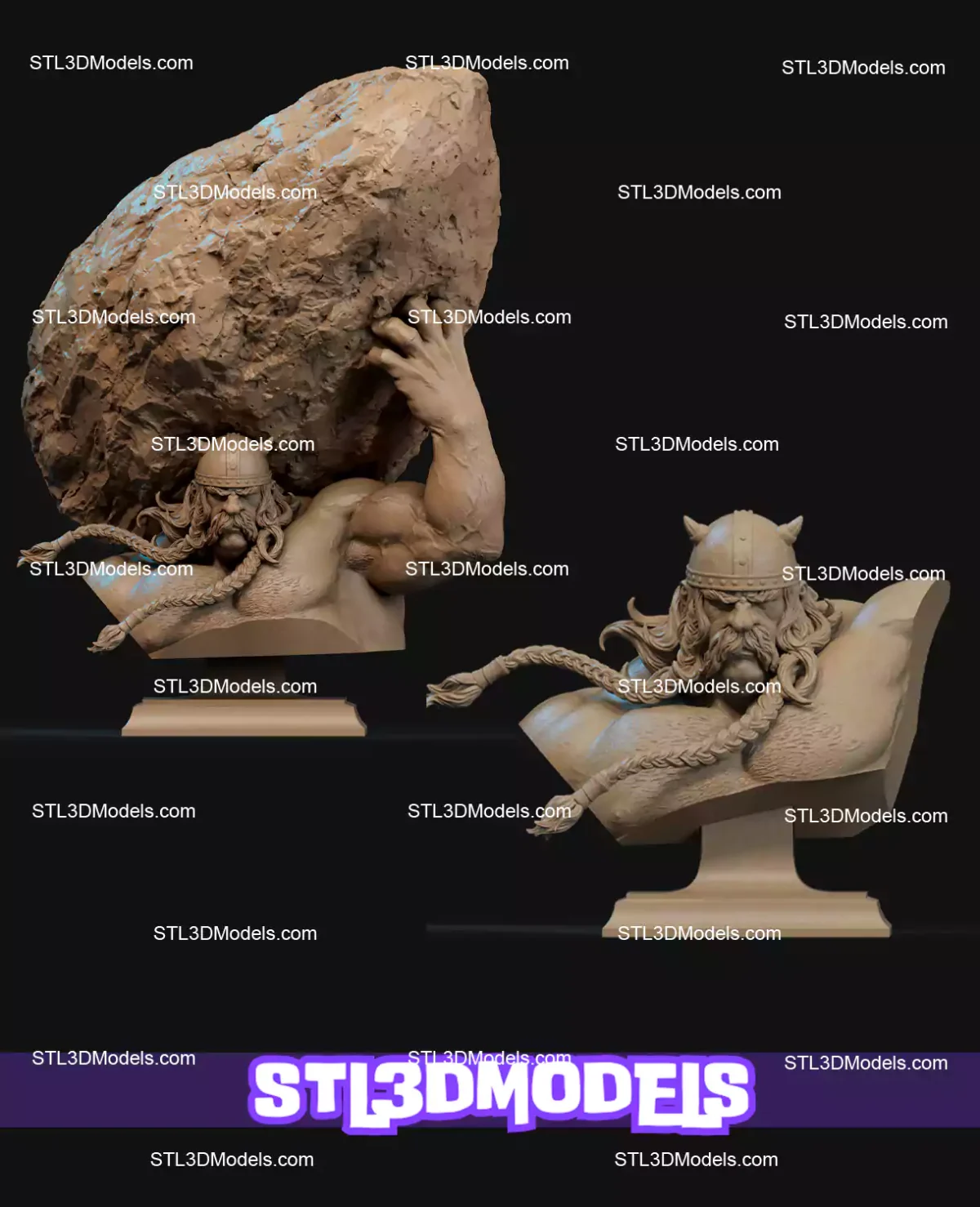 Obelix Bust STL 3D Printable Model