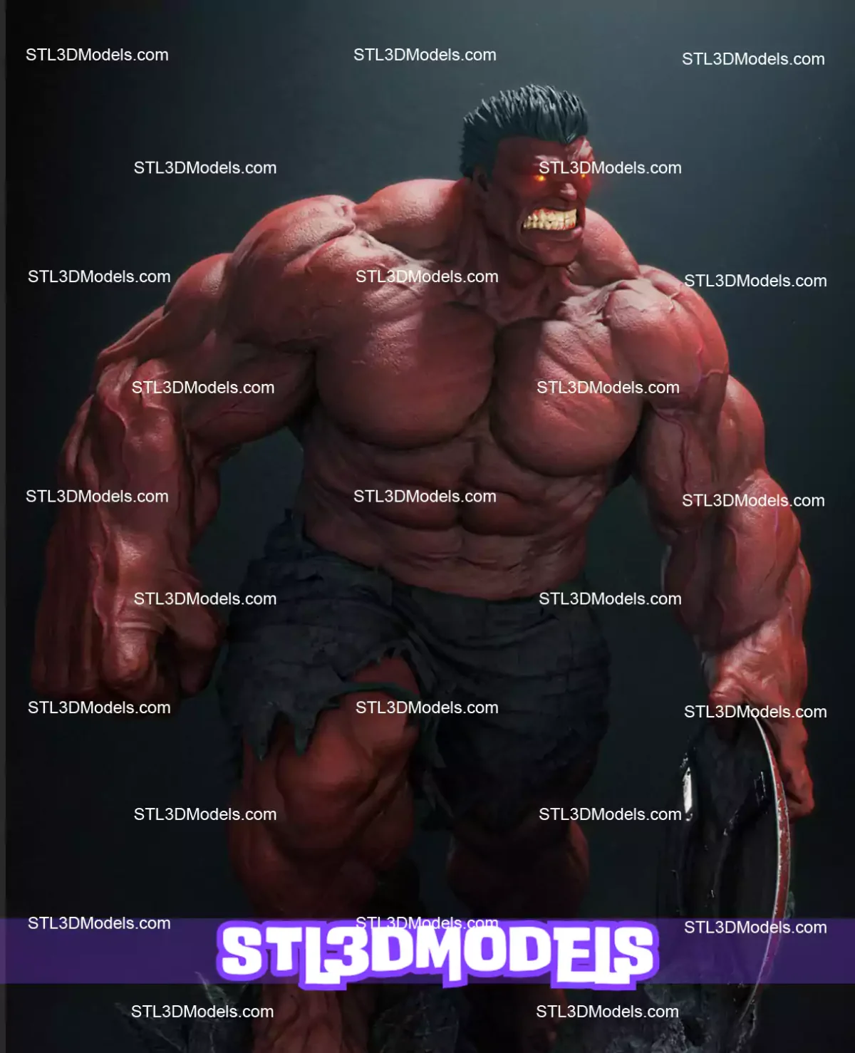 Red Hulk STL 3D Model 